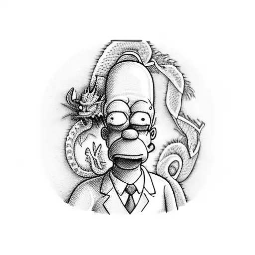 Homer Simpson In A Dragon Going To Hogwarts