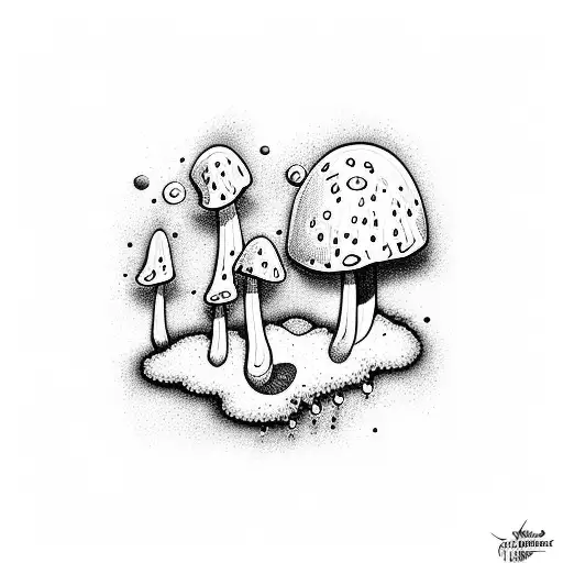 Cartoon Trippy Drippy Mushroom