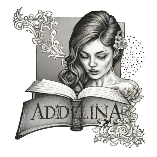 The Name Adelina With A Book