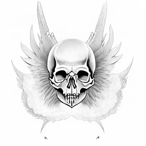 Skull With Wings For Eyes