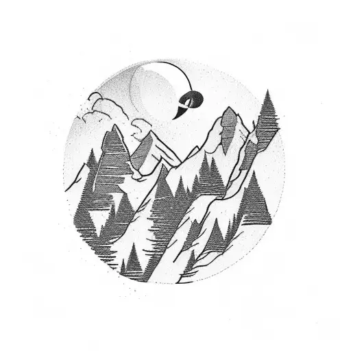 A Camera Lens Morphing Into A Mountain Landscape