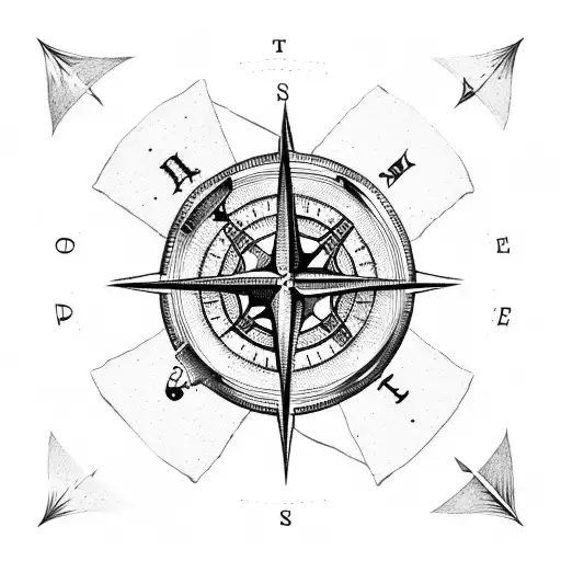 Sailing Compass With Map