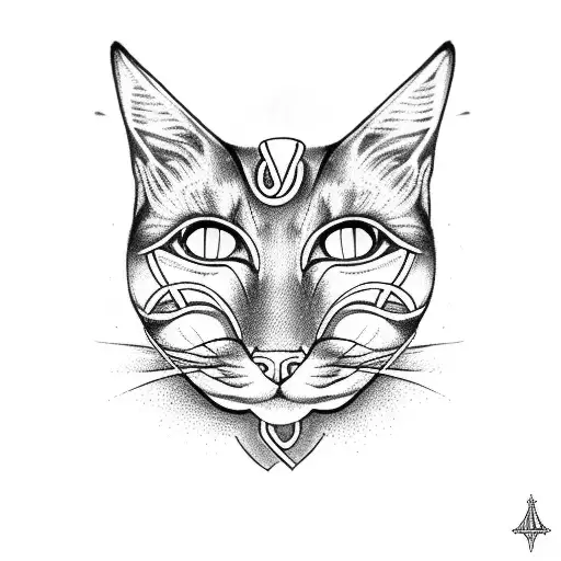 2 Cats Eyes With The Ankh In Between And Hieroglyphs Going Down My Back