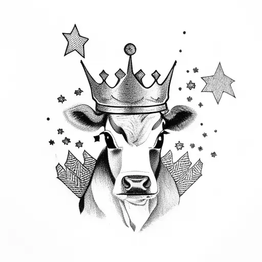 Cow With A Crown And Stars