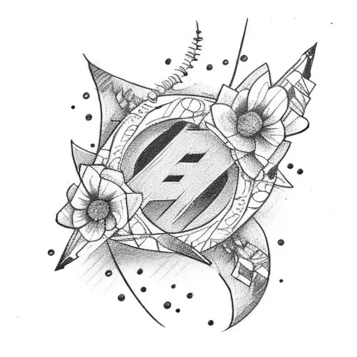 Arrow With Bow And Flowers