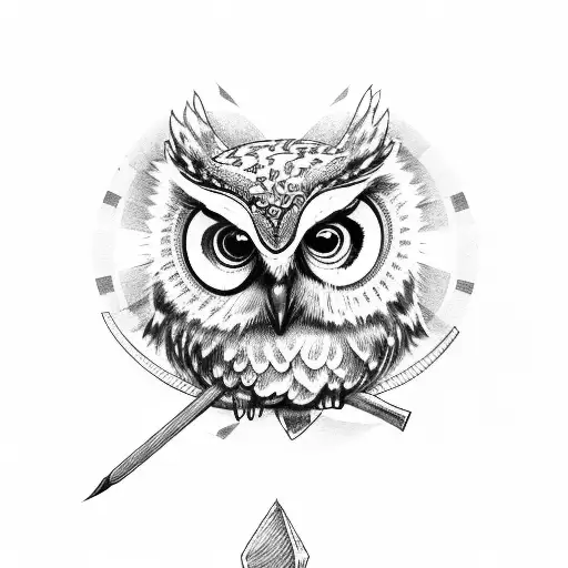 Owl Perched On Top Of A Spear