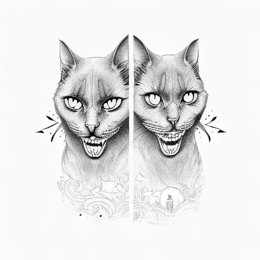 A Black Cat And A Crow Sitting Together On A Gothic Moon