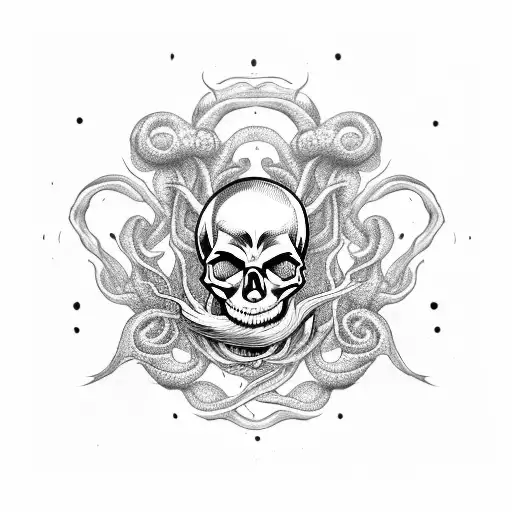 Skull With Tentacles Coming Out