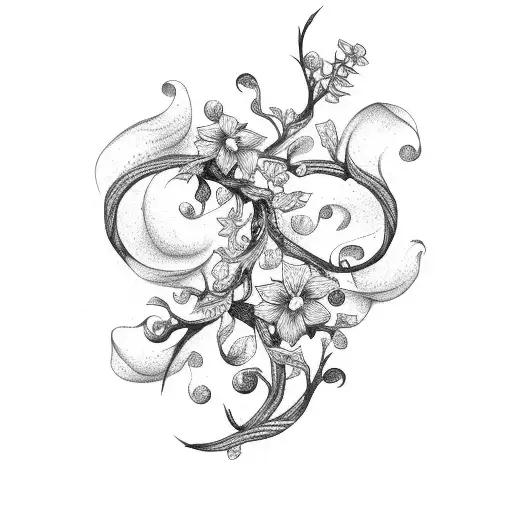 Torn Vine With Flowers