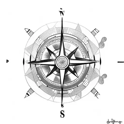 A Compass And Headphones Intertwined With Tea Leaves Forming A Heart