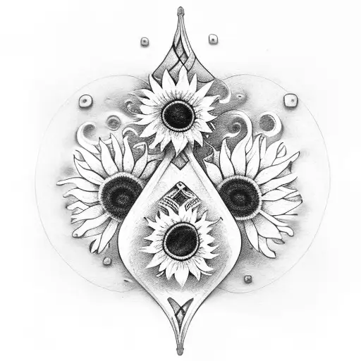 Irish Harp With Sunflowers