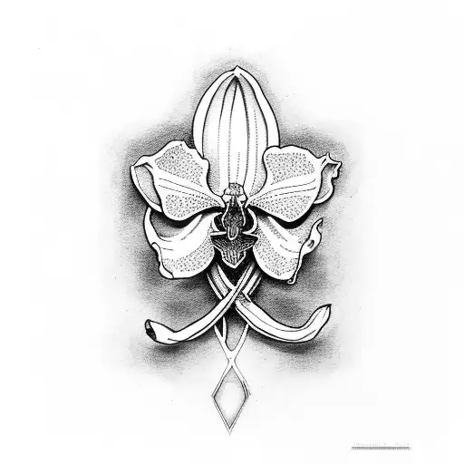 Orchid With Cross In The Middle