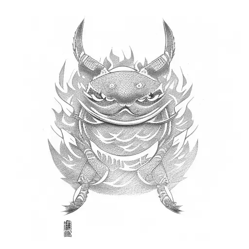 Japanese Characters With Fire Katana