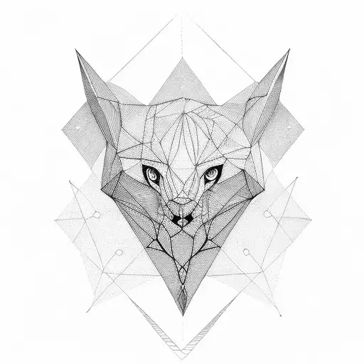 Geometric Lines And A Moon