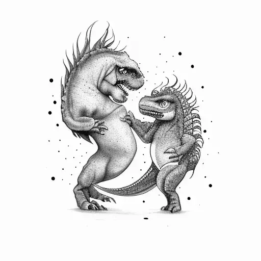 My Little Ponny Hugging A Trex