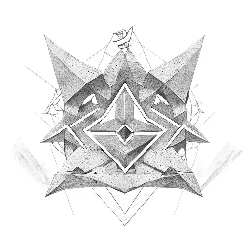 Age Of Mythology Game Cover With Geometric Triangular Backgro Und