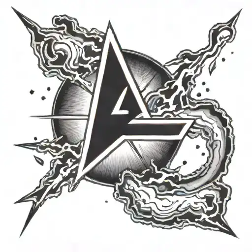 A Lightning Strike Hitting A Power Symbol