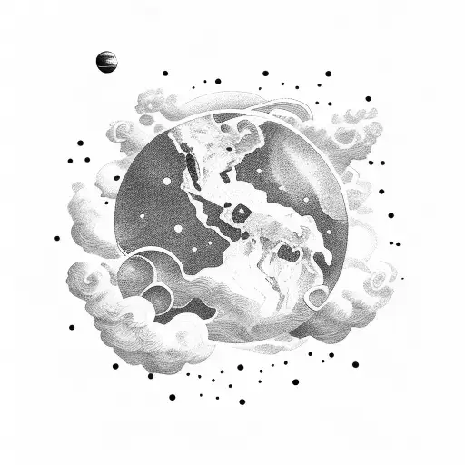 Astronaut Floating Above Earth