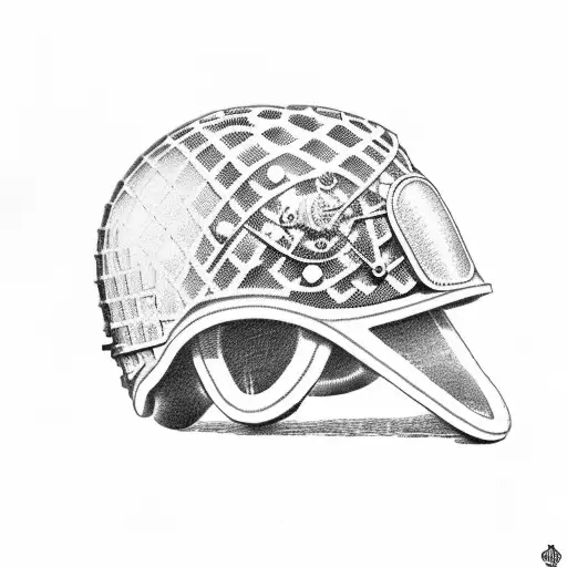 Military Helmet On A Cross