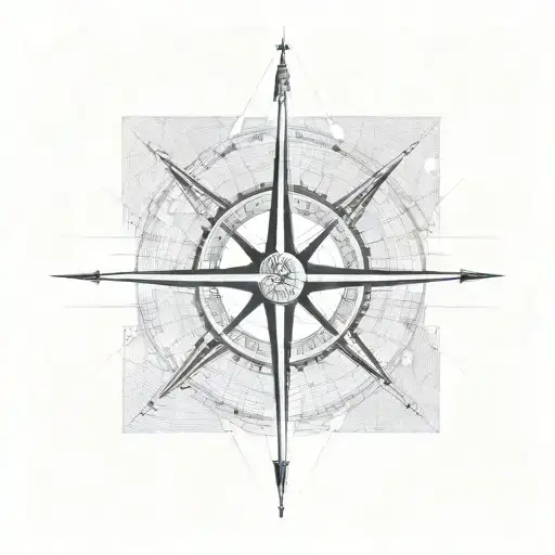 Air Traffic Control Tower With A Compass Rose