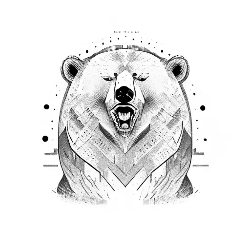 Angry Siberian Bear With A Weapon