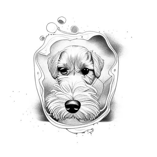 Dog Tattoo Continuous Line