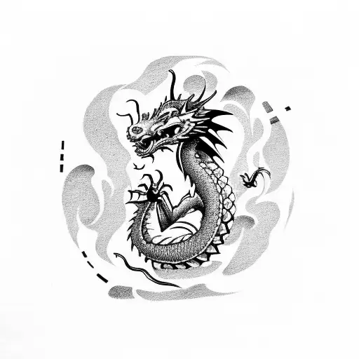 Modern Minimalist Dragon Tribal