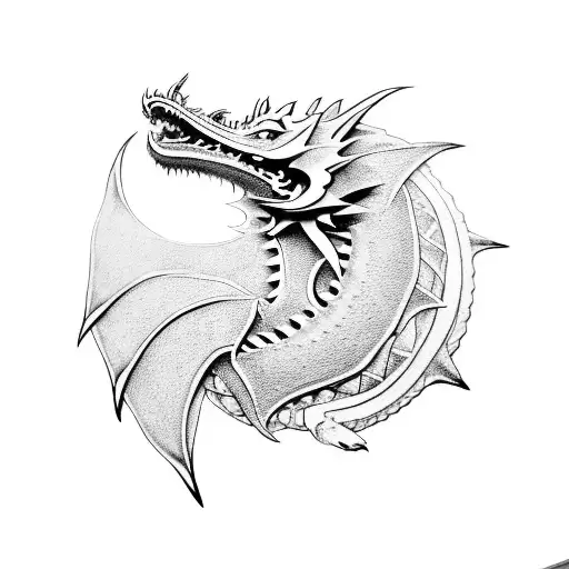 Minimalist Dragon Head Tribal For Men Chest