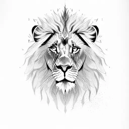 A Majestic Lion With Intricate Kurdish Patterns