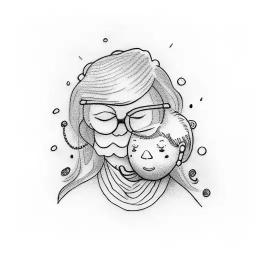 Girl Hugging Her Grandma