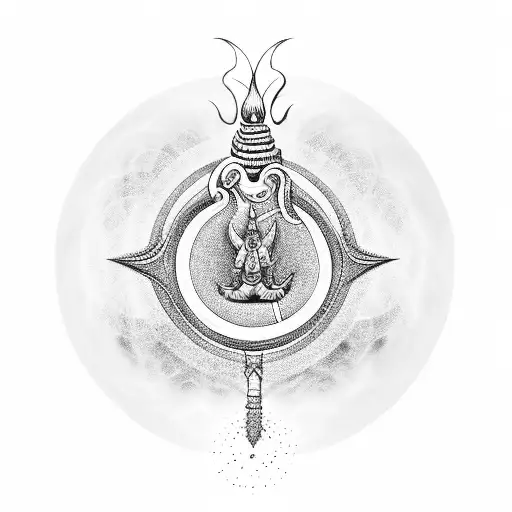 Lord Shiva With Trident And Universe In Background