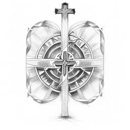 Christian Cross Modified Design By Wings And Time