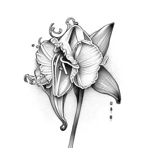 One Daffodil And One Lily Of The Valley Flower