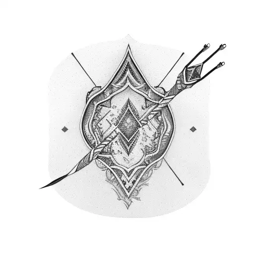 Bow And Arrow With Diamond