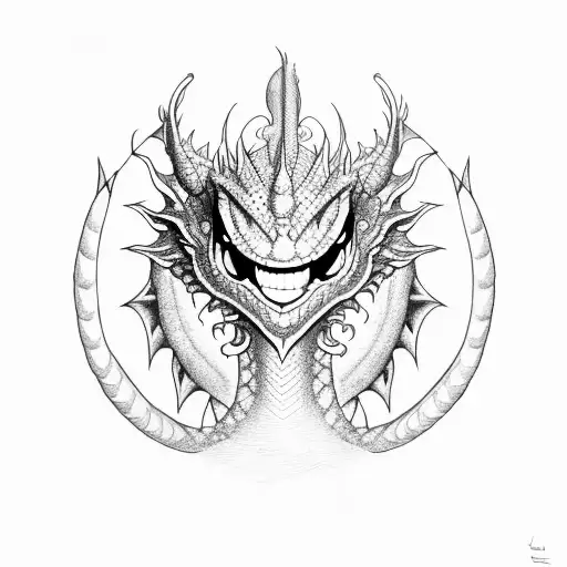 Dragon With Fiercy Eye With Smile