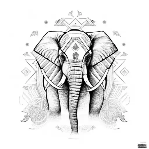 A Majestic Elephant Adorned With Intricate Patterns Inspired By Ancient History