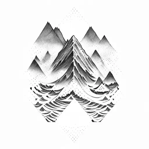Mountain With Wave