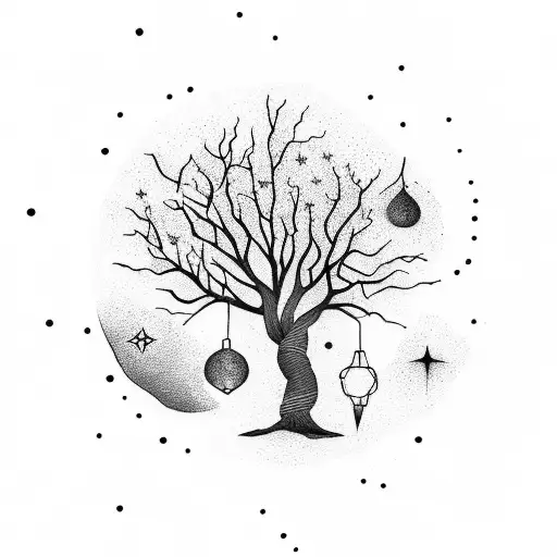 Family Tree Intertwined With Stars