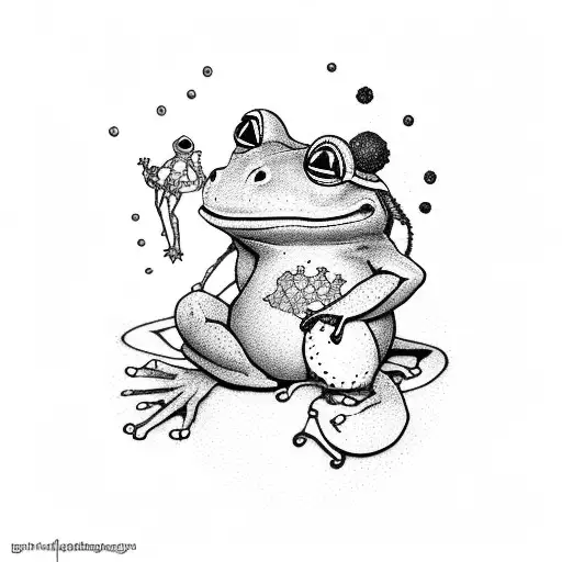 A Minimalistic Silhouette Of A Programmer With A Frog And Toad As Companions