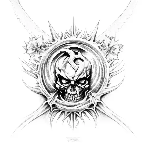 Avenged Sevenfold Nightmare Album Cover With Spider Lilies And The Angel Crosses From Evangelion