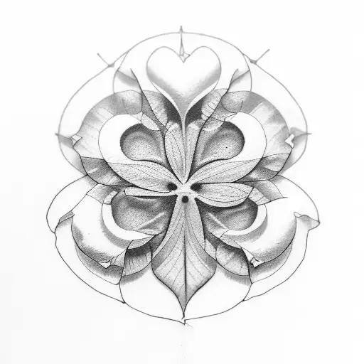 Poker Cards With A Four Leaf Clover And A Lily Flowera