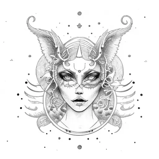 Moon Virgo With Knife And Chain