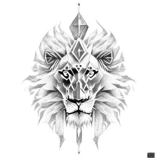 A Deathmetal-inspired Lion With A Skull Mane