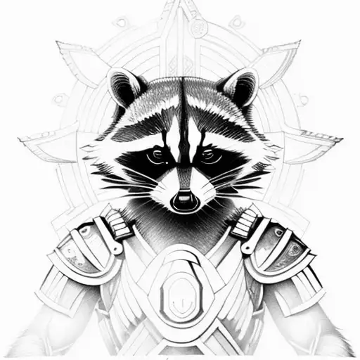 Raccoon As A Spartan Warrior