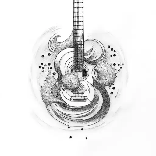 Guitar With Ocean Waves