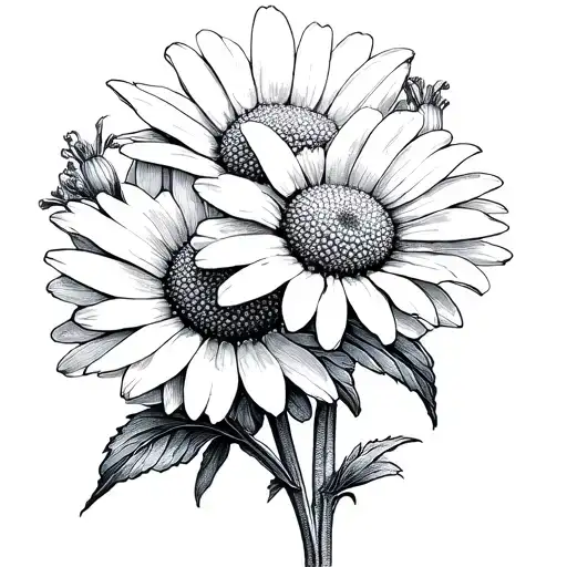 Daisy And Delphinium Flower Emerging