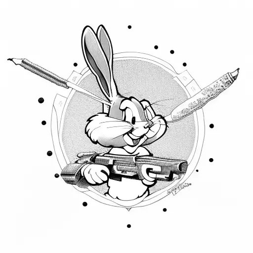 Bugs Bunny Shoots A Gun And Bites A Carrot