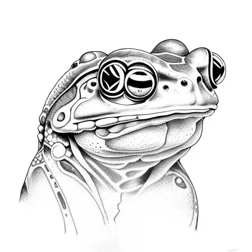 A Warrior Frog In Neotraditional Tattoo Style