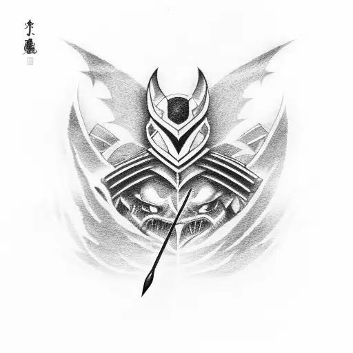 Katana With Bat And Dominator Symbol In Japanese