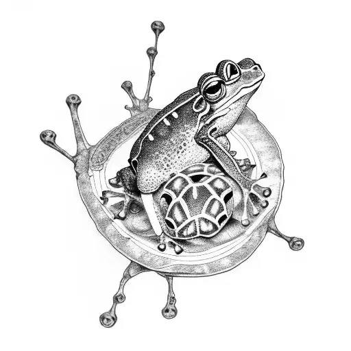 Half Frog And Turtle Seperated